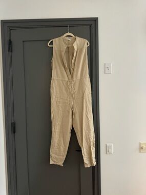 Lucky Brand Sleeveless Tan Utility Jumpsuit